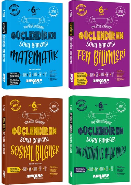 Ankara 2025 6. Sınıf Matematik + Fen Bilgisi + Sosyal + Din Kültürü Güçlendiren Soru Seti 4 Kitap Güncel Müfredat