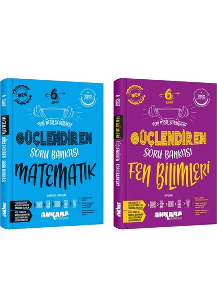 Ankara 2025 6. Sınıf Matematik + Fen Bilimleri Güçlendiren Soru Bankası Seti 2 Kitap Güncel Müfredat