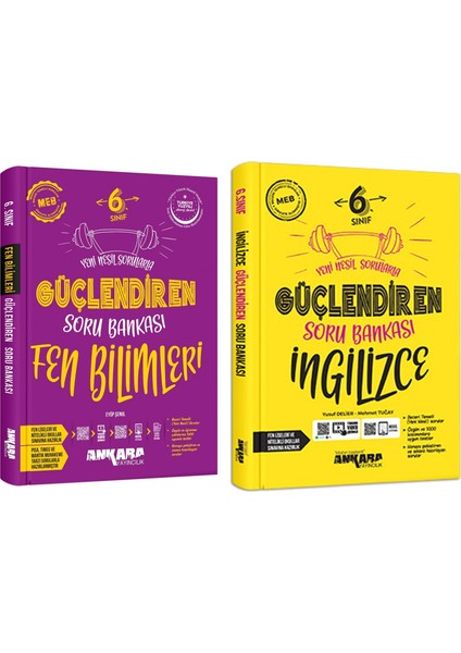 Ankara 2025 6. Sınıf Fen Bilimleri + Ingilizce Güçlendiren Soru Bankası Seti 2 Kitap Güncel Müfredat