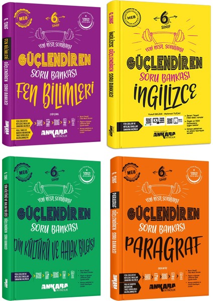 Ankara 2025 6. Sınıf Fen Bilimleri + Ingilizce + Din Kültürü + Paragraf Güçlendiren Soru Seti 4 Kitap Güncel Müfredat