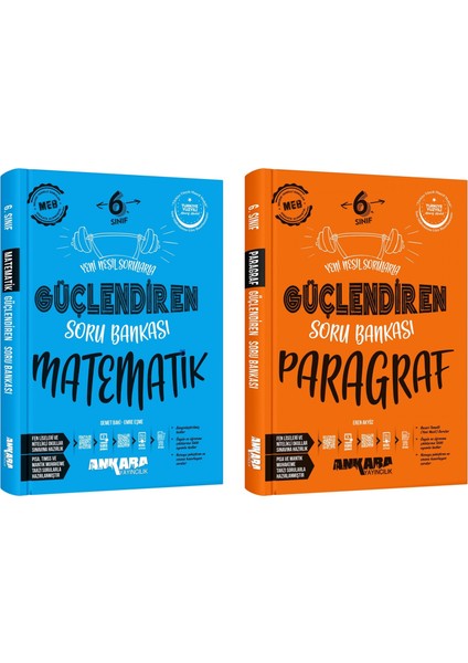 Ankara 2025 6. Sınıf Matematik + Paragraf Güçlendiren Soru Bankası Seti 2 Kitap Güncel Müfredat