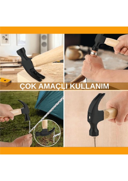 320GR Profesyonel Ahşap Saplı Claw Çekiç 12 cm Çelik Baş Ergonomik Çivi Sökme Çakma Ergonomik Dayanıklı fiyatları