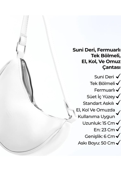 Siyah/beyaz/krem SHK237 Suni Deri El, Kol ve Omuz 3'lü Çanta Seti (SHK19-SHK194-SHK26) modelleri