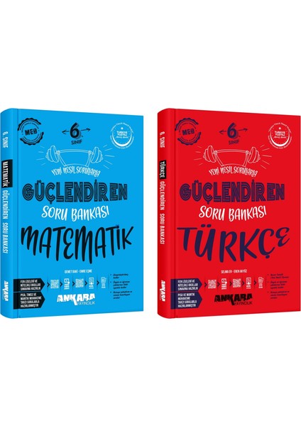 Ankara 2025 6. Sınıf Matematik + Türkçe Güçlendiren Soru Bankası Seti 2 Kitap Güncel Müfredat
