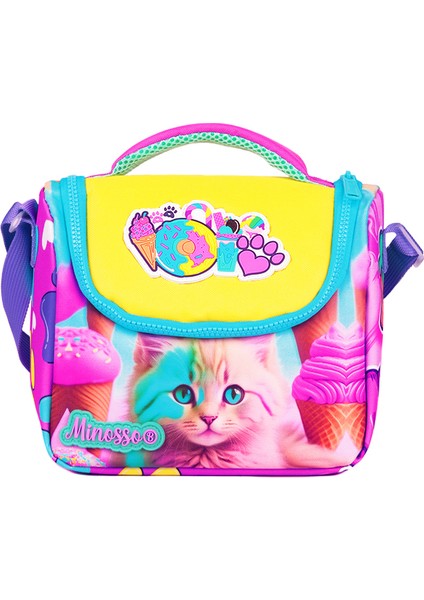 Kedi Desenli Kız Çocuk İlkokul 3'lü Çanta Seti MINOSSOSET1001 fırsatları