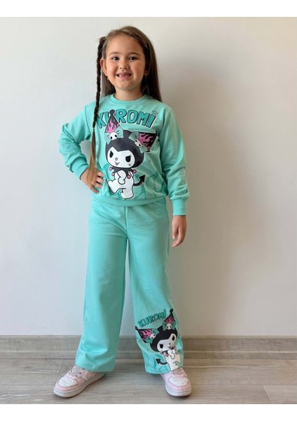 3-10 Yaş Kuromi Kız Eşofman Takım- 8173245 - Yeşil