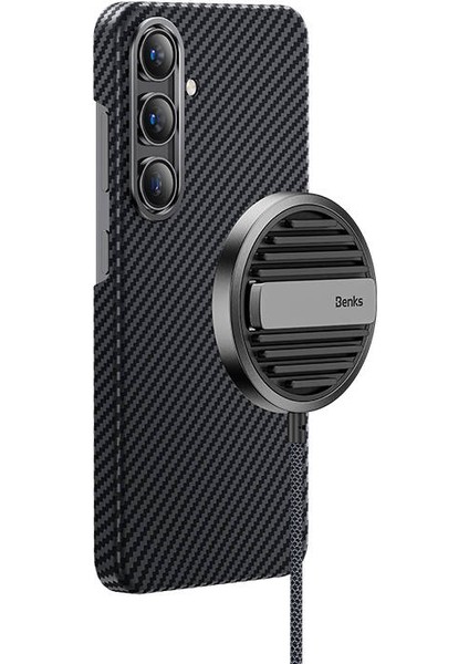 Galaxy S25 Plus Kılıf M-Safe Şarj Uyumlu Karbon Fiber Benks Essential Armorair 600D Kevlar Siyah fiyatları