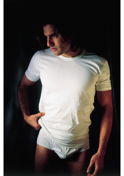 122 Erkek Kısa Kollu Penye Süprem Atlet-Beyaz