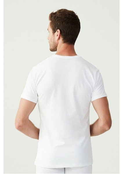 132 Erkek Penye Ribana Yarım Kol Bisiklet Yaka Atlet-Beyaz fiyatları