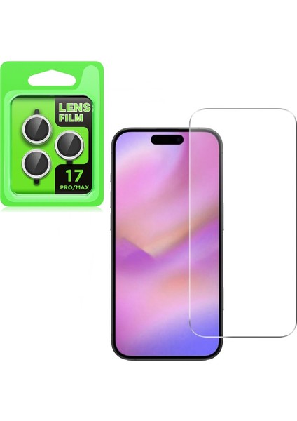 Iphone 17 Pro Max Lens Koruyucu Gümüş + Ekran Koruyucu