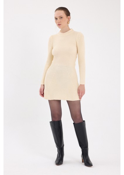 Natural Balıkçı Yaka Triko Mini Elbise 1907 fiyatları