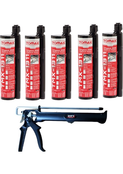TMX-1311 Epoksi Kimyasal Dübel 345 ml (5 Adet) + Sert Plastik Tabancası
