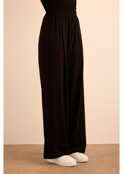 Beli Lastikli Örme Bol Pantolon modelleri