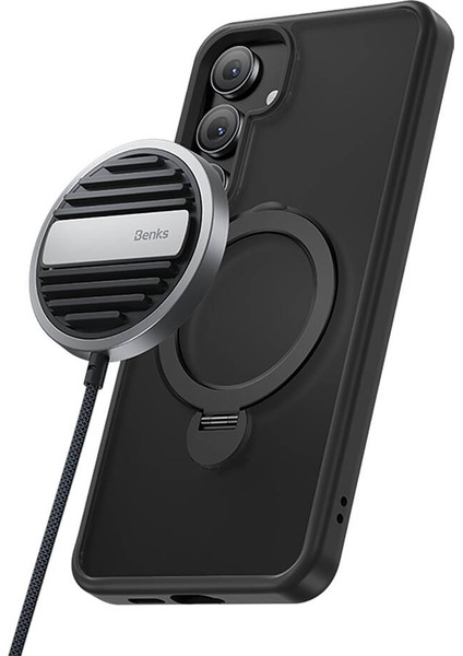 Galaxy S25 Kılıf M-Safe Şarj Uyumlu Benks Standlı Mist Protective Kapak Siyah fiyatları
