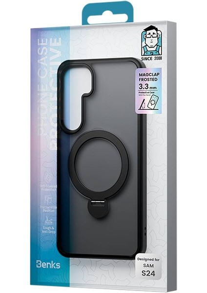 Galaxy S25 Plus Kılıf M-Safe Şarj Uyumlu Benks Standlı Mist Protective Kapak Siyah