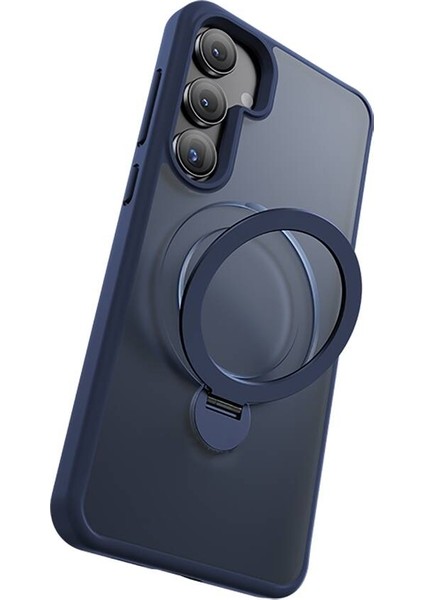 Galaxy S25 Plus Kılıf M-Safe Şarj Uyumlu Benks Standlı Mist Protective Kapak Mavi modelleri