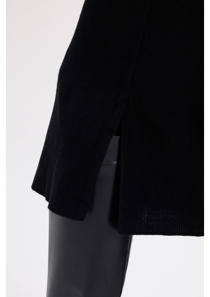 Siyah Sıfır Kol Triko Midi Elbise 2232 fırsatları