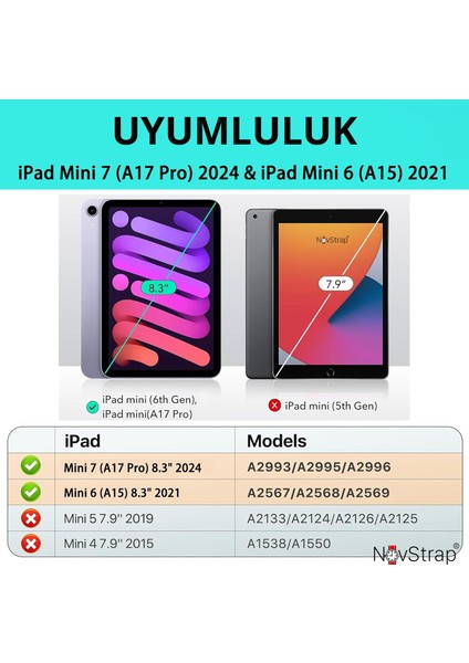 iPad Mini 7 (A17 Pro) iPad Mini 6 (A15) ile Uyumlu Kılıf Popit Tablet Kılıfı Askılı Standlı fiyatları