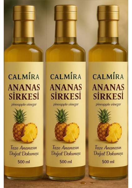 Ananas Sirkesi Doğal Fermantasyon Pineapple Vinegar 500 ml x 3 Adet