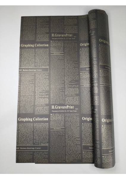 Gazete Desenli Yazılı Buket Ambalaj Kağıdı Retro Şık Çiçek ve Hediye Paketi 57X57 4 Adet fiyatları