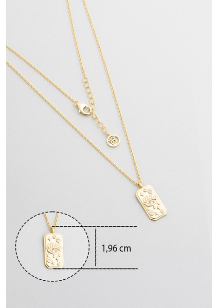 Şans Tılsımı 18 Ayar Sarı Altın Kaplama 44 cm Gümüş Kolye modelleri