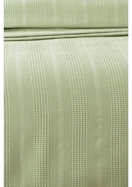 Tek Kişilik Dantelli Waffle PIKE-160X230 Cm-Fıstık Yeşili Petek Pike modelleri