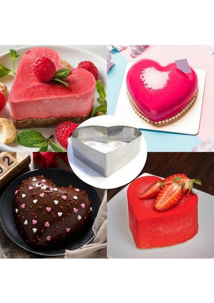 Narkalıp Kalp Çember Pasta Kek Kalıbı 4'lü Set Derinlik 10CM fiyatları