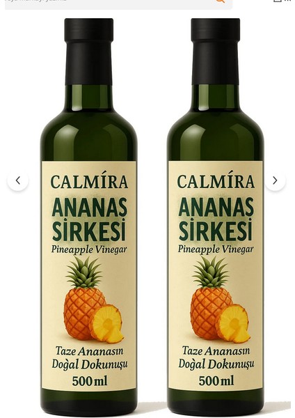 Ananas Sirkesi Doğal Fermantasyon Pineapple Vinegar 500 ml x 2 Adet