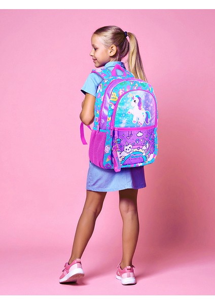 Simli Unicorn Desenli Kız Çocuk İlkokul 3'lü Çanta Seti MINOSSOSET1007 fiyatları
