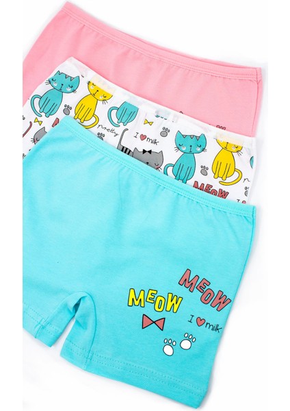 Kız Çocuk Boxer 3'lü Baskılı (%96 Pamuk - %4 Elastan) modelleri