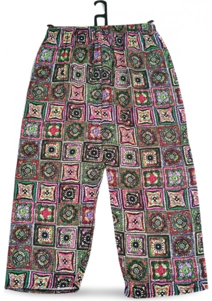 Ithal Viskon Geniş Paça Şık Etnik Otantik Desenli Pantolon - - Desen1