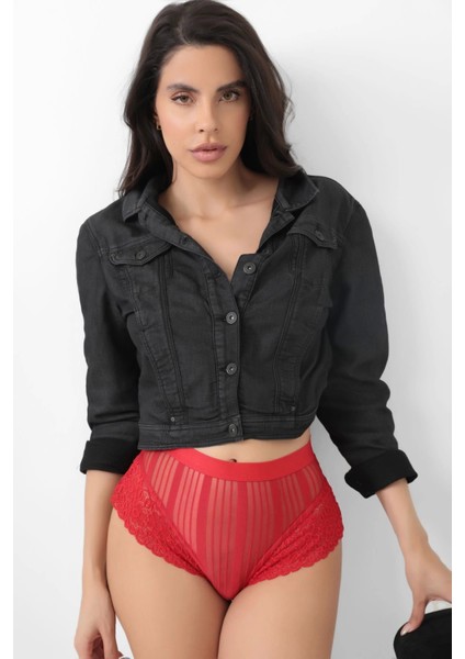 Modlive Kırmızı Kadın Çizgili Külot VERONICA-K1009 fırsatları