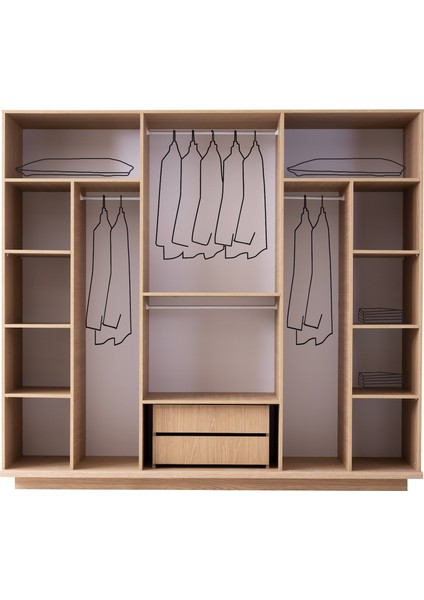Dakota 6 Kapaklı Gardırop %100 Mdf fiyatları
