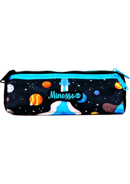 Astronot Desenli Erkek Çocuk Üç Bölmeli Kalem Çantası 6005