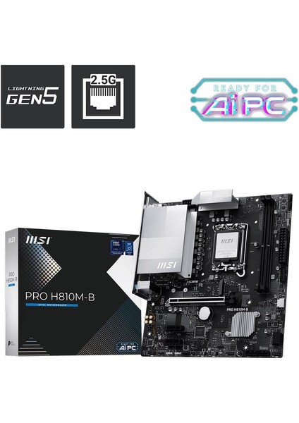 Msı Pro H810M-B Intel H810 Soket 1851 Ddr5 6400MHZ (Oc) M.2 Anakart indirimleri