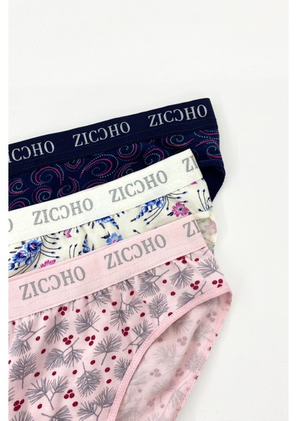 Pamuklu ve Likralı Desenli Bikini Külot 3'lü Paket modelleri