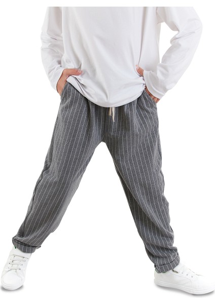 Erkek Çocuk Çizgili Gri Pantolon fiyatları