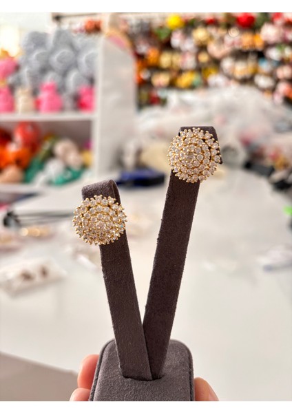 Paslanmaz Çelik Taşlı Yuvarlak Küpe – Kararmayan Işıltılı Kadın Küpe fiyatları