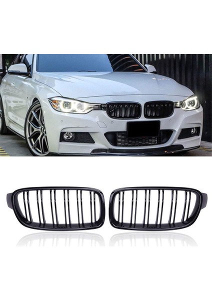 Bmw F30 2012.2019 3.seri Parlak Siyah Çift Çizgi M3 Ön Panjur