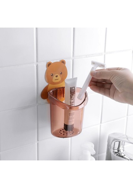 Kendinden Yapışkanlı Düzenleyici Organizer Ayıcık Desenli Banyo Organizeri