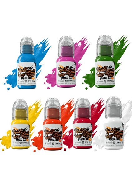 Simple Color 7'li Dövme Boyası Seti - World Famous Ink Dövme Boyası - 0,5OZ/15ML