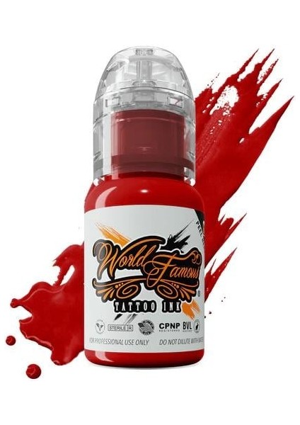 Straight Red - World Famous Ink Dövme Boyası - 1/2OZ/15ML