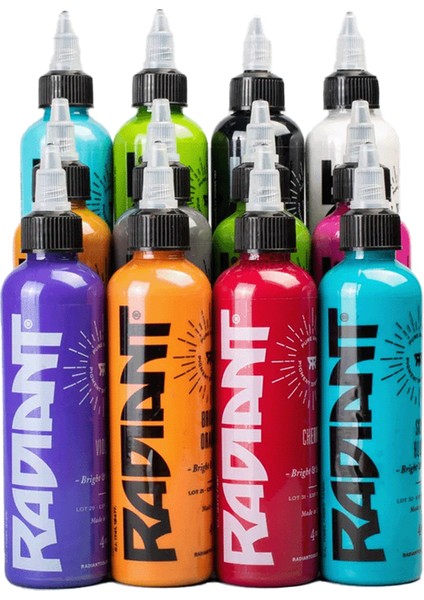 40 Color Set - Radiant Tattoo Dövme Boyası - 0,5OZ/15ML