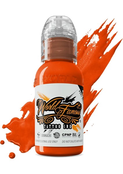 Straight Orange - World Famous Ink Dövme Boyası - 1OZ/30ML