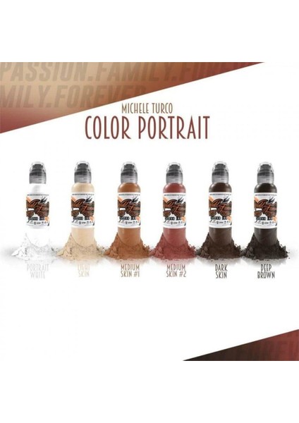 Michele Turco Portrait 6'lı Dövme Boyası Seti - World Famous Lnk Dövme Boyası - 1OZ/30 ml