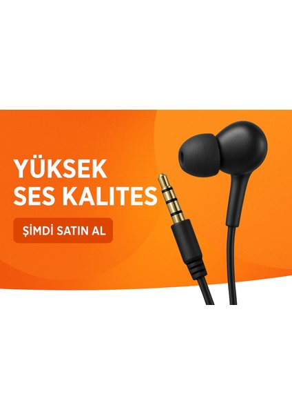 Jack Girişli Mikrofonlu Silikonlu Kulakiçi Kulaklık