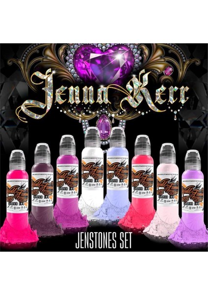 Jenna Kerr Jenstone Color 8'lı Set - World Famous Lnk Dövme Boyası - 1OZ/30 ml