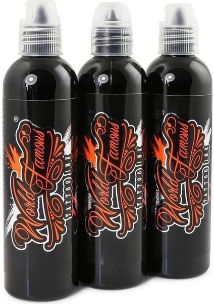 3 Bottle Greywash Set - World Famous Ink Dövme Boyası - 8 Oz