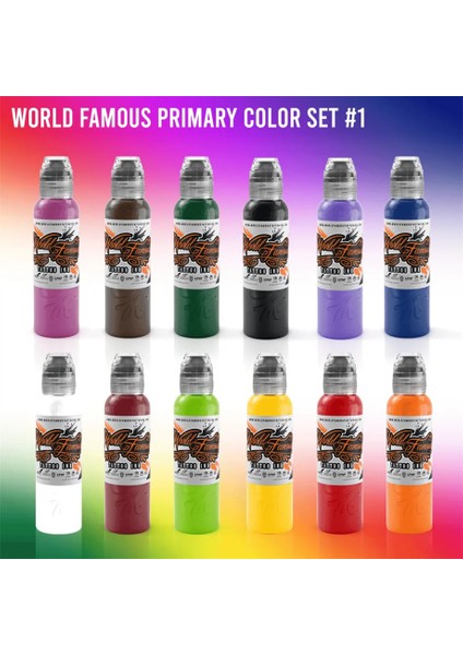 Primary Set 1 - World Famous Ink Dövme Boyası - 1oz (12 Color )