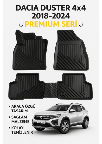 Dacia Duster 4x4 (2018-2024) 3D Havuzlu Oto Paspas fiyatları